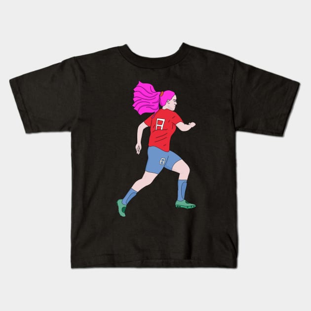 Running Soccer Player Football Kids T-Shirt by DiegoCarvalho